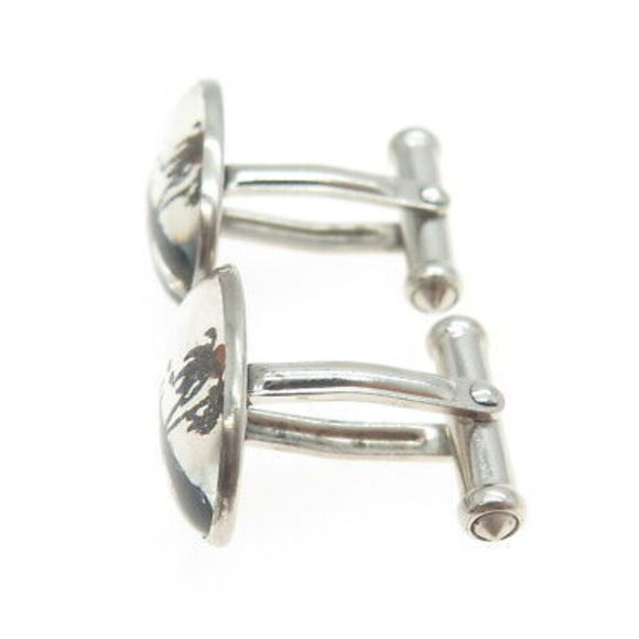 925 Sterling Silver Antique Art Deco Monarch Butterfly Wing Sunset Cufflinks - Picture 5 of 8